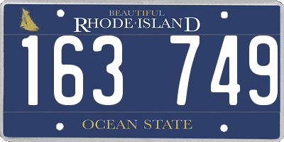 RI license plate 163749