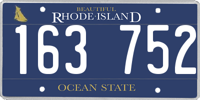 RI license plate 163752