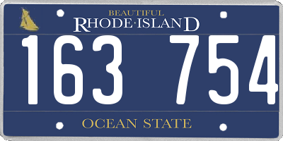 RI license plate 163754