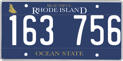 RI license plate 163756