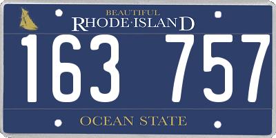 RI license plate 163757