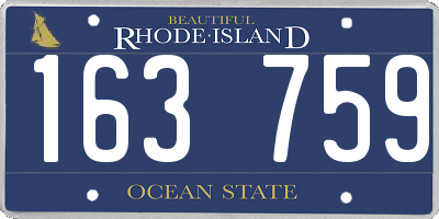 RI license plate 163759