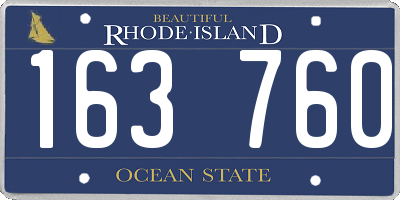 RI license plate 163760