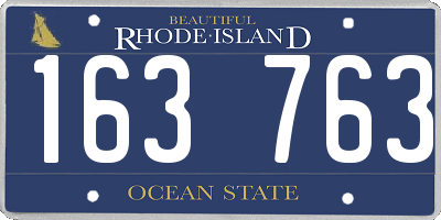 RI license plate 163763