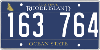 RI license plate 163764