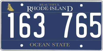 RI license plate 163765