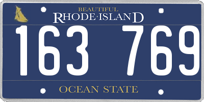 RI license plate 163769
