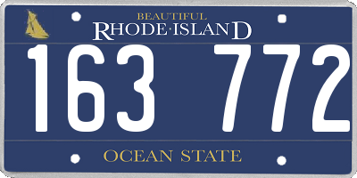 RI license plate 163772