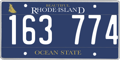 RI license plate 163774