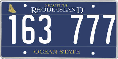 RI license plate 163777