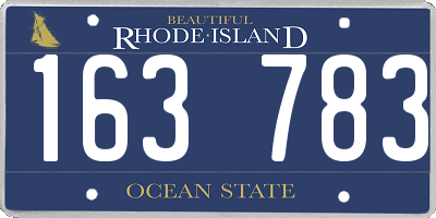 RI license plate 163783