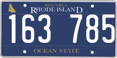 RI license plate 163785