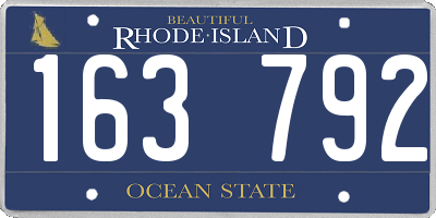 RI license plate 163792