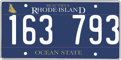 RI license plate 163793