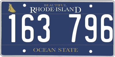 RI license plate 163796