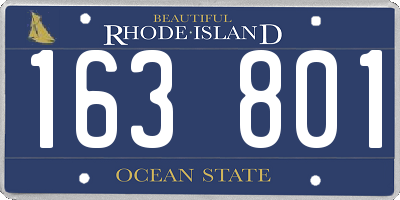 RI license plate 163801