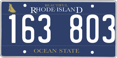 RI license plate 163803