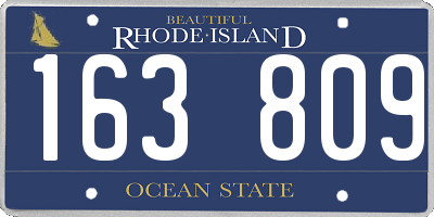 RI license plate 163809