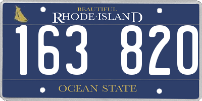 RI license plate 163820