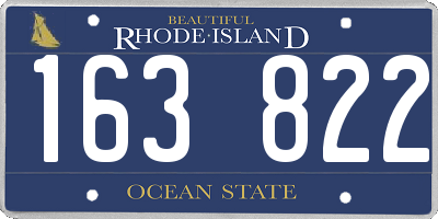 RI license plate 163822