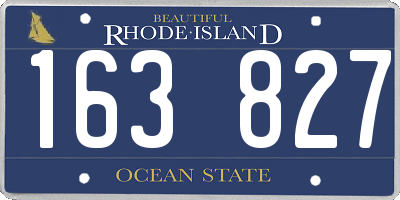 RI license plate 163827