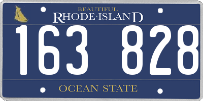 RI license plate 163828