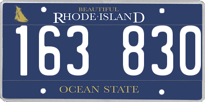 RI license plate 163830
