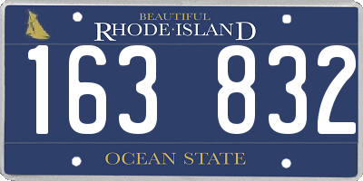 RI license plate 163832