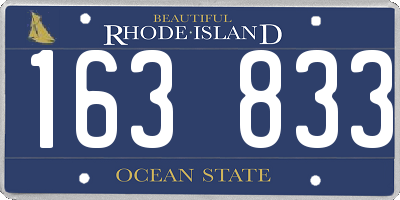 RI license plate 163833