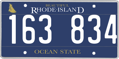 RI license plate 163834