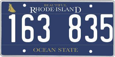 RI license plate 163835