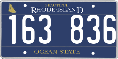RI license plate 163836
