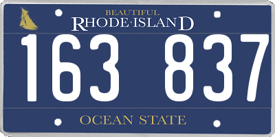 RI license plate 163837