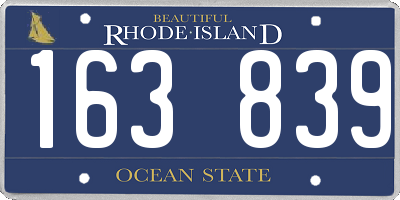 RI license plate 163839