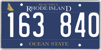RI license plate 163840