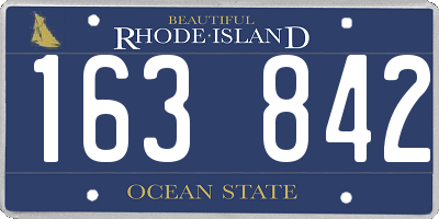 RI license plate 163842