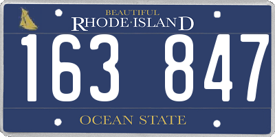 RI license plate 163847