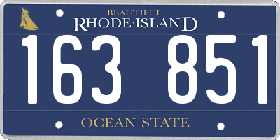 RI license plate 163851