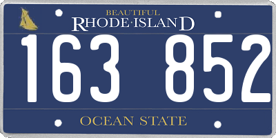RI license plate 163852