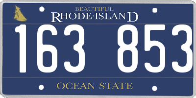 RI license plate 163853