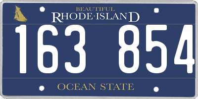 RI license plate 163854
