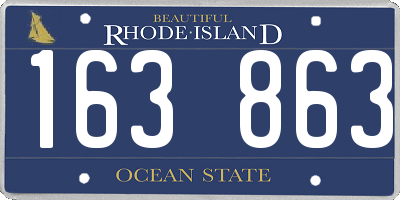 RI license plate 163863