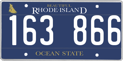 RI license plate 163866