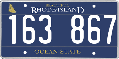 RI license plate 163867