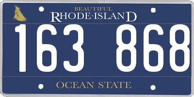 RI license plate 163868