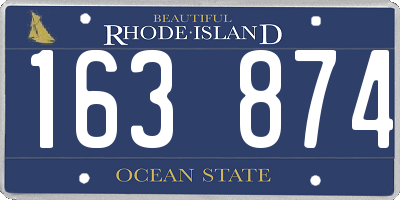 RI license plate 163874