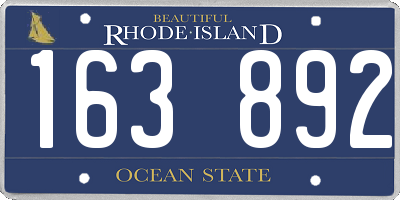 RI license plate 163892