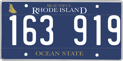 RI license plate 163919