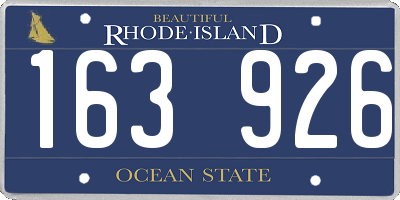 RI license plate 163926
