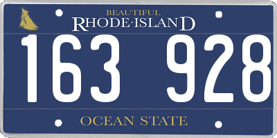 RI license plate 163928